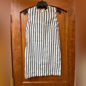 Theory linen striped shift mini dress